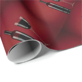 ワインレッドのガラスビン ラッピングペーパー (ロールコーナー)