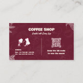 ワインレッドのコーヒーショップの名刺 名刺 (裏面)
