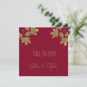 ワインレッドのゴールドのイロハカエデの葉 - 愛に落ちる 招待状 (スタンド正面)