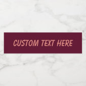 ワインレッドのシンプルミニマル ペットボトルラベル (シングルラベル)