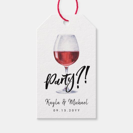 ワインレッドのスタイリッシュなお祝いシーン,  ギフトタグ (正面)