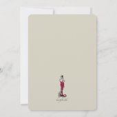 ワインレッドのドレスのファッションショー招待状 招待状 (裏面)