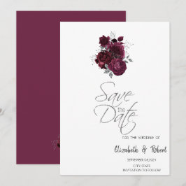 ワインレッドのバラでSave The Date セーブザデート