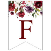 ワインレッドのバラのブライダルシャワーバナー バンティングフラッグ (第1の旗)