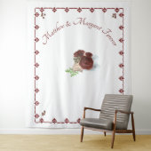 ワインレッドのバラの結婚式写真用背景 タペストリー (インサイチュ)