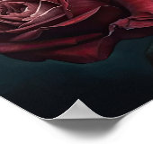 ワインレッドのバラの花のアートプリントポスター ポスター (角)