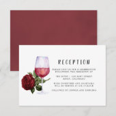ワインレッドのバラの花をテーマにした結婚式の披露宴 エンクロージャーカード (正面/裏面)
