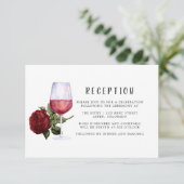 ワインレッドのバラの花をテーマにした結婚式の披露宴 エンクロージャーカード (スタンド正面)