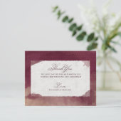 ワインレッドのバーガンディ 秋のラスティック ウェディング 水彩画 エンクロージャーカード (スタンド正面)