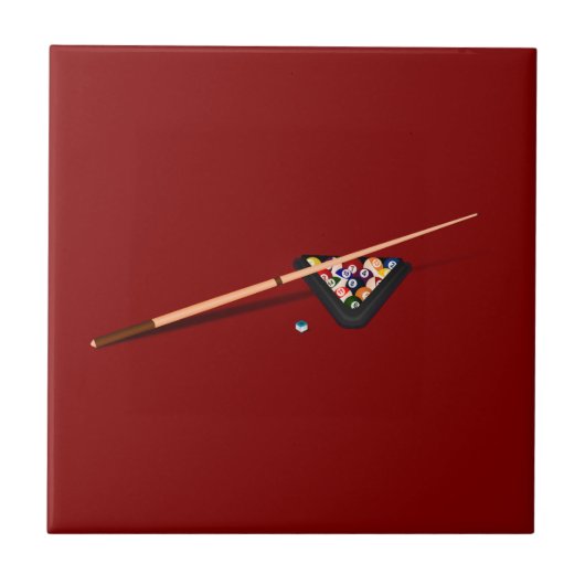 ワインレッドのビリヤード台 タイル (正面)