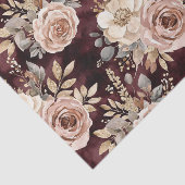 ワインレッドのブッシュフローラル 薄葉紙 (詳細)