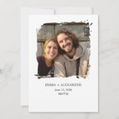 ワインレッドのブロッサム フラワーフォト ウェディング 招待状 (裏面)