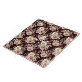 ワインレッドのブーケを添えたフラワーの結婚式 タイル (側面)