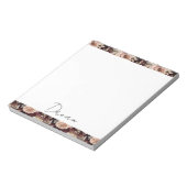 ワインレッドのブーケを添えたフラワーの結婚式 ノートパッド (回転)