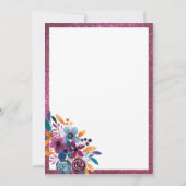 ワインレッドのマスタードカラーの水彩画の花　キンセアニエラ 招待状 (裏面)