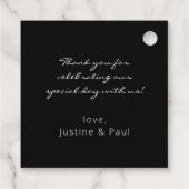 ワインレッドのマルサラとソフトなバラの花 - ブラック フェイバータグ (裏面)