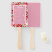 ワインレッドのモダンでエレガントなウェディング ハンドファン (正面&裏面)