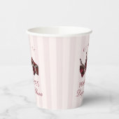 ワインレッドのランジェリーシャワー ブライダル ブライズ 紙コップ (左)