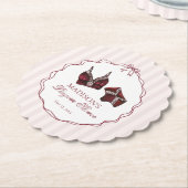 ワインレッドのランジェリーシャワー ラッセル バチェロレッテ ペーパーコースター (アングル)