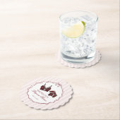 ワインレッドのランジェリーシャワー ラッセル バチェロレッテ ペーパーコースター (インサイチュ)