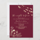 ワインレッドのリハーサルディナー招待状 招待状 (正面)