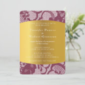 ワインレッドのレースゴールドの結婚式のロイヤル招待状 招待状 (スタンド正面)