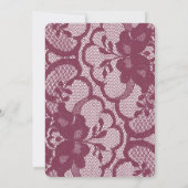 ワインレッドのレースゴールドの結婚式のロイヤル招待状 招待状 (裏面)