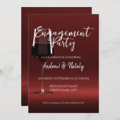 ワインレッドのワインが赤ワイン試飲パーティーで 招待状 (正面/裏面)