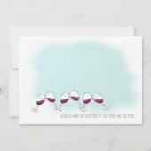 ワインレッドのワグラス ブライダルシャワーの招待状 招待状 (裏面)