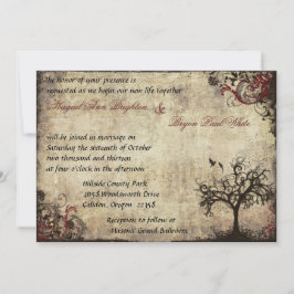 ワインレッドのヴィンテージ ニューライフ ウェディング招待状 招待状