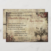 ワインレッドのヴィンテージ ニューライフ ウェディング招待状 招待状 (正面/裏面)