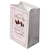 ワインレッドの下着シャワーバチェロレッテパーティーのお土産 ミディアムペーパーバッグ (裏面アングル)