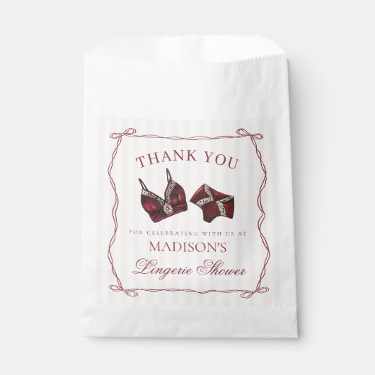 ワインレッドの下着シャワー バチェロレッテ デザート フェイバーバッグ (正面)