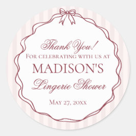 ワインレッドの下着シャワー ブライズメイドパーティー ラウンドシール