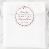 ワインレッドの下着シャワー ブラコン パーティー ラウンドシール (バッグ)