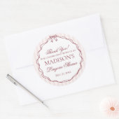 ワインレッドの下着シャワー ブラコン パーティー ラウンドシール (封筒)