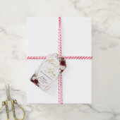 ワインレッドの優しい花束　感謝を込めて ギフトタグ (より糸付き)