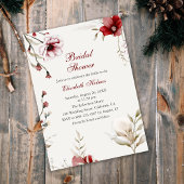 ワインレッドの冬の優雅さ ブライダルシャワーの招待状 招待状