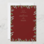 ワインレッドの十字架 カトリック 挙式 招待状 (裏面)