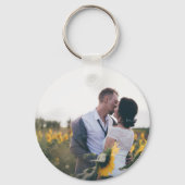 ワインレッドの庭の花の結婚式 キーホルダー (裏面)