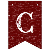 ワインレッドの数学の公式 卒業おめでとう バンティングフラッグ (第1の旗)