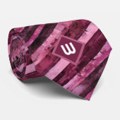 ワインレッドの水彩ストライプ ネクタイ (ロール)