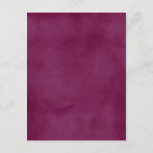 ワインレッドの水彩画ウェディング案内 / ご案内 エンクロージャーカード (裏面)