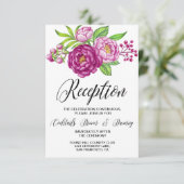 ワインレッドの水彩 牡丹の結婚式の披露宴 エンクロージャーカード (スタンド正面)