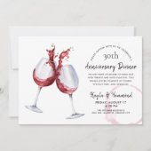 ワインレッドの特別な夜 赤ワイン 記念日 お祝い Dinner I 招待状 (正面)