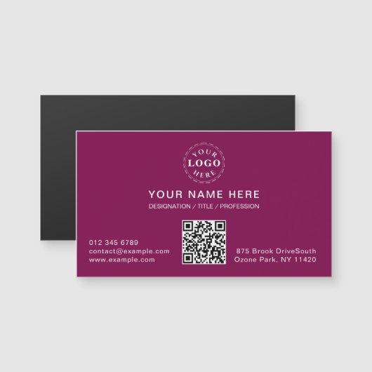 ワインレッドの磁気カード（お客様の情報入り） (正面/裏面)