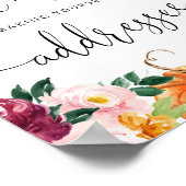 ワインレッドの秋が忙しい花嫁をサポートする住所ラベル ポスター (角)