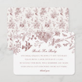 ワインレッドの秋のトワル・ド・ジュイのベイビーインサートブック エンクロージャーカード (正面/裏面)