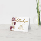 ワインレッドの秋の花飾り クイーンセニョーラ サンキューカード (正面)