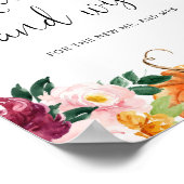 ワインレッドの秋　新婚夫婦へのアドバイスと願い ポスター (角)